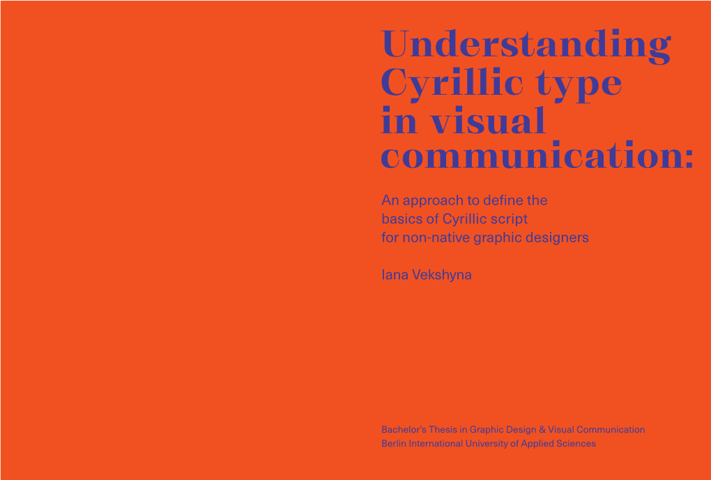 Nderstanding Cyrillic Type in Visual Communication