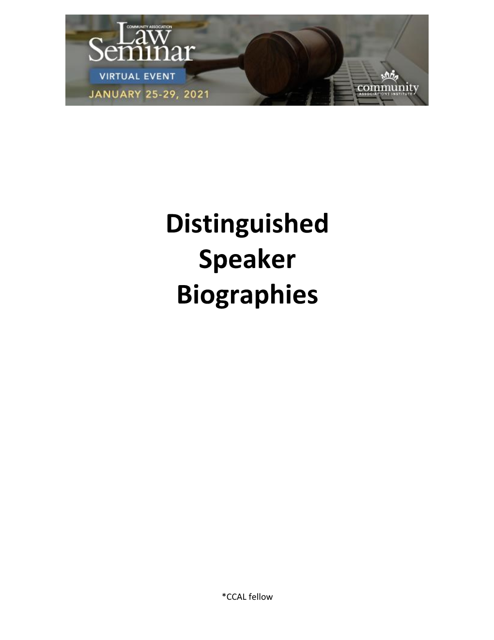 Distinguished Speaker Biographies