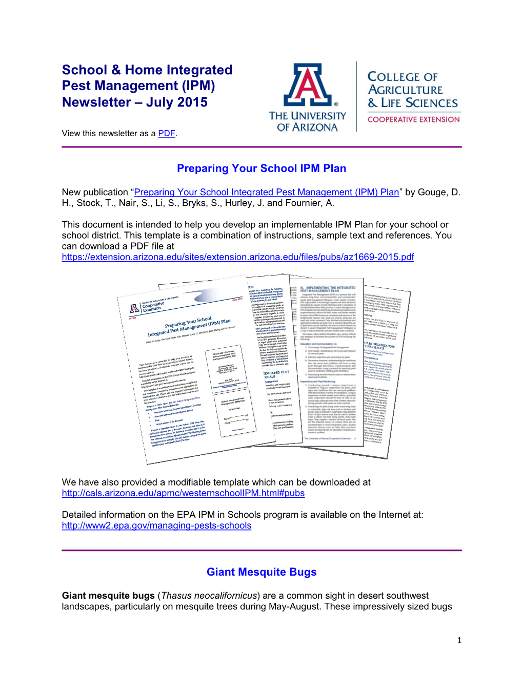 School IPM Newsletter