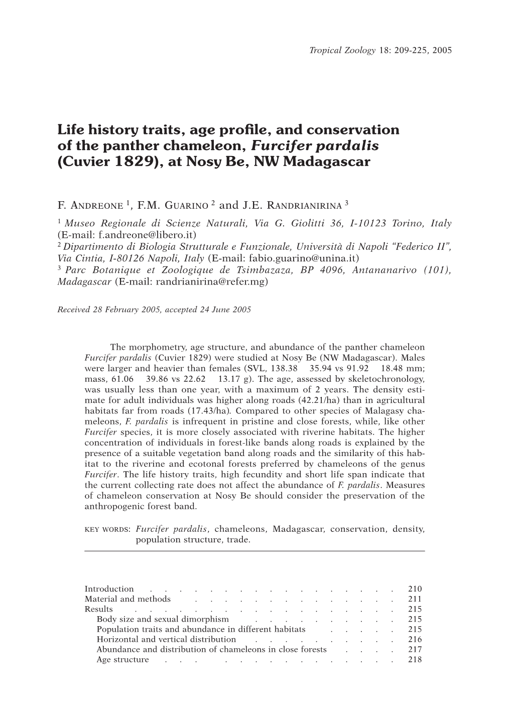 Life History Traits, Age Profile, and Conservation of the Panther