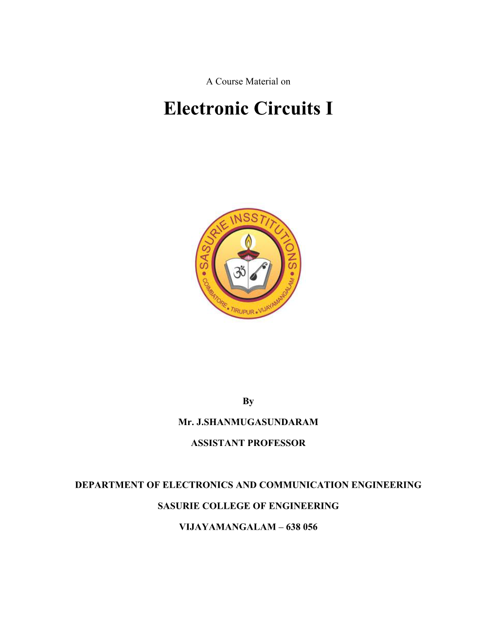 Electronic Circuits I