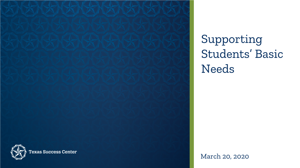 Supporting Students' Basic Needs