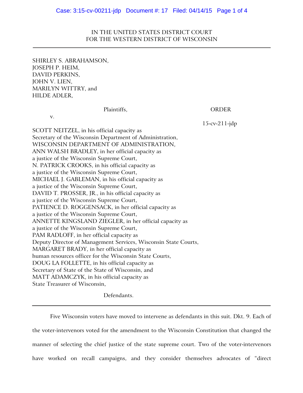 3:15-Cv-00211-Jdp Document #: 17 Filed: 04/14/15 Page 1 of 4