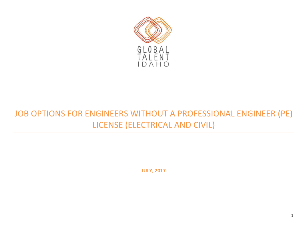 Job Options for Engineers Without a Professional Engineer (Pe) License (Electrical and Civil)