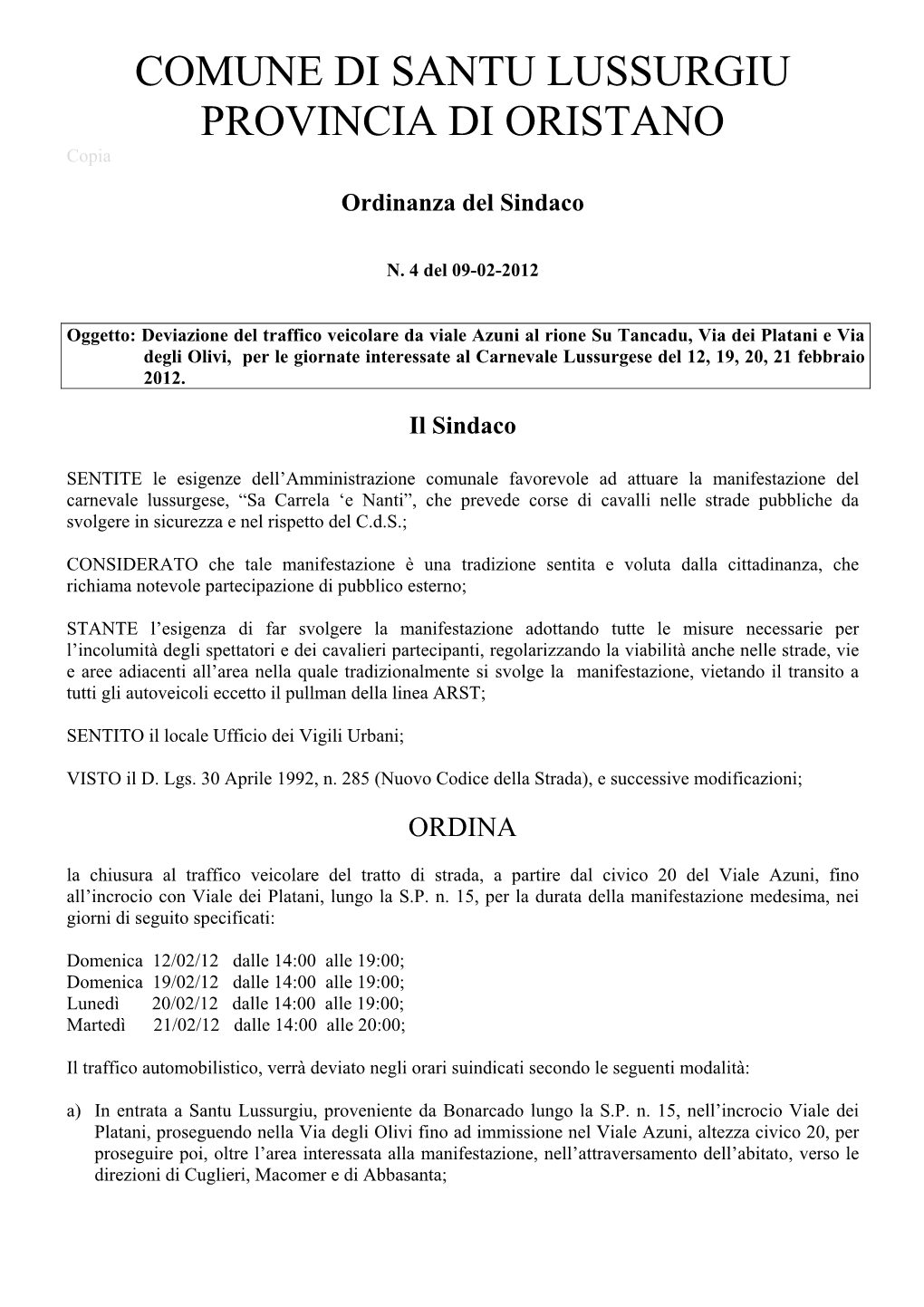 58 Ordinanza N. 4 Chiusura Tratto Viale Azuni.Pdf