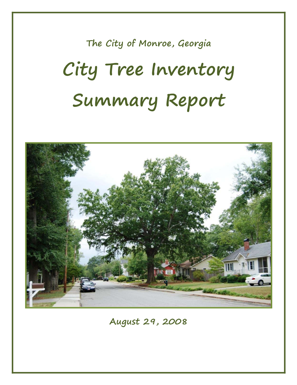 Monroe Tree Inventory Report Final