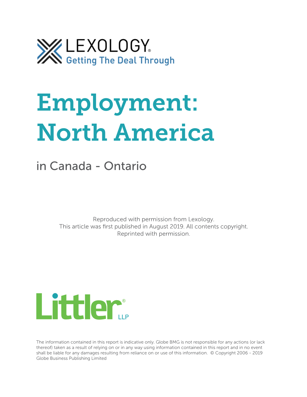 Employment: North America in Canada - Ontario