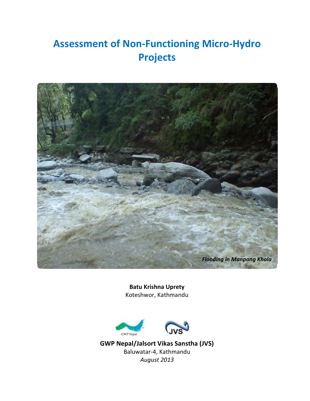 Assessment of Non-Functioning Micro-Hydro Projects