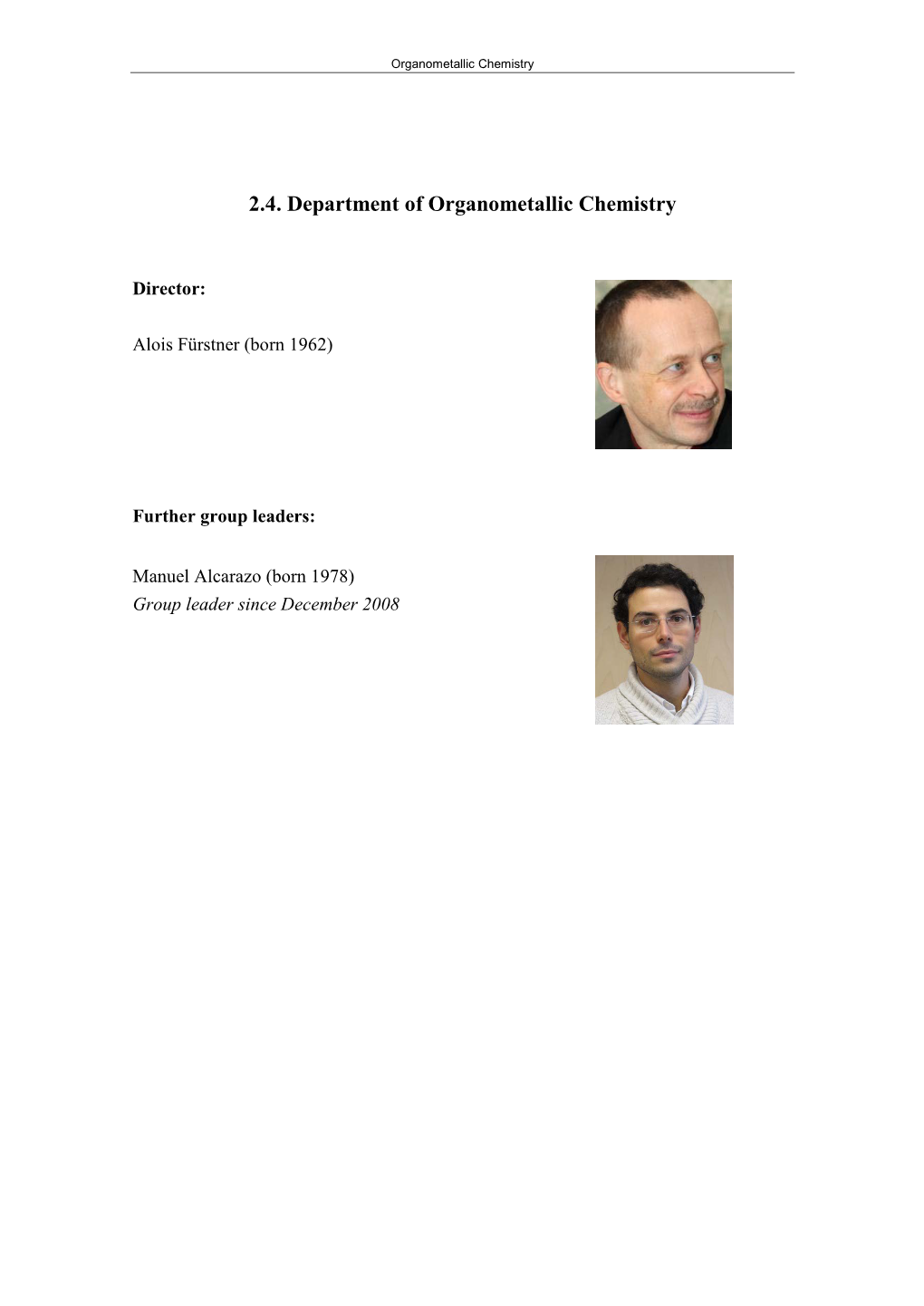 2.4. Department of Organometallic Chemistry