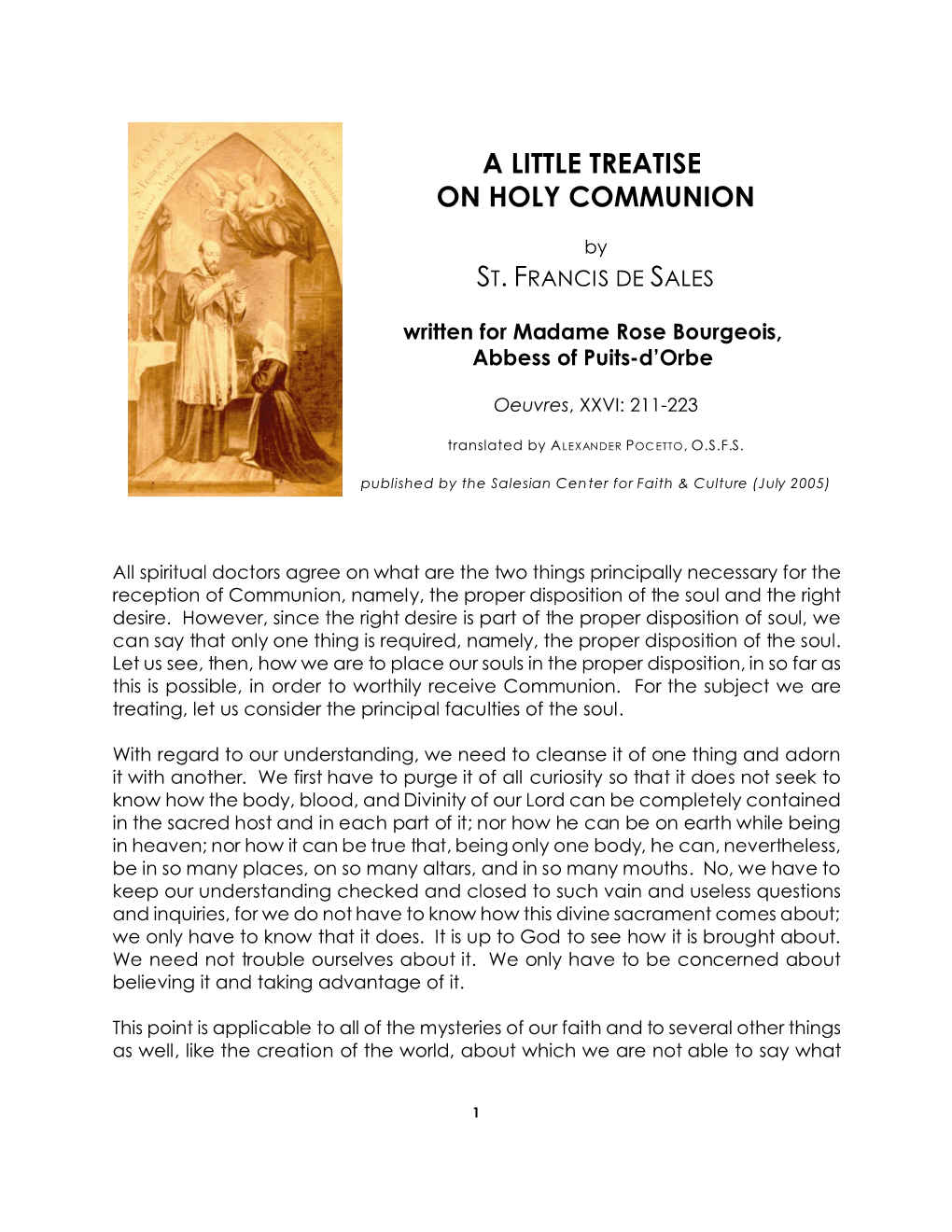 A Little Treatise on Holy Communion