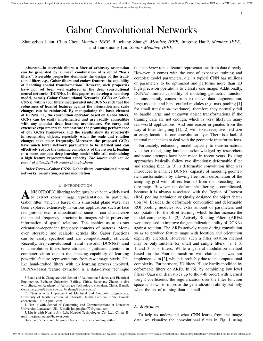 Gabor Convolutional Networks