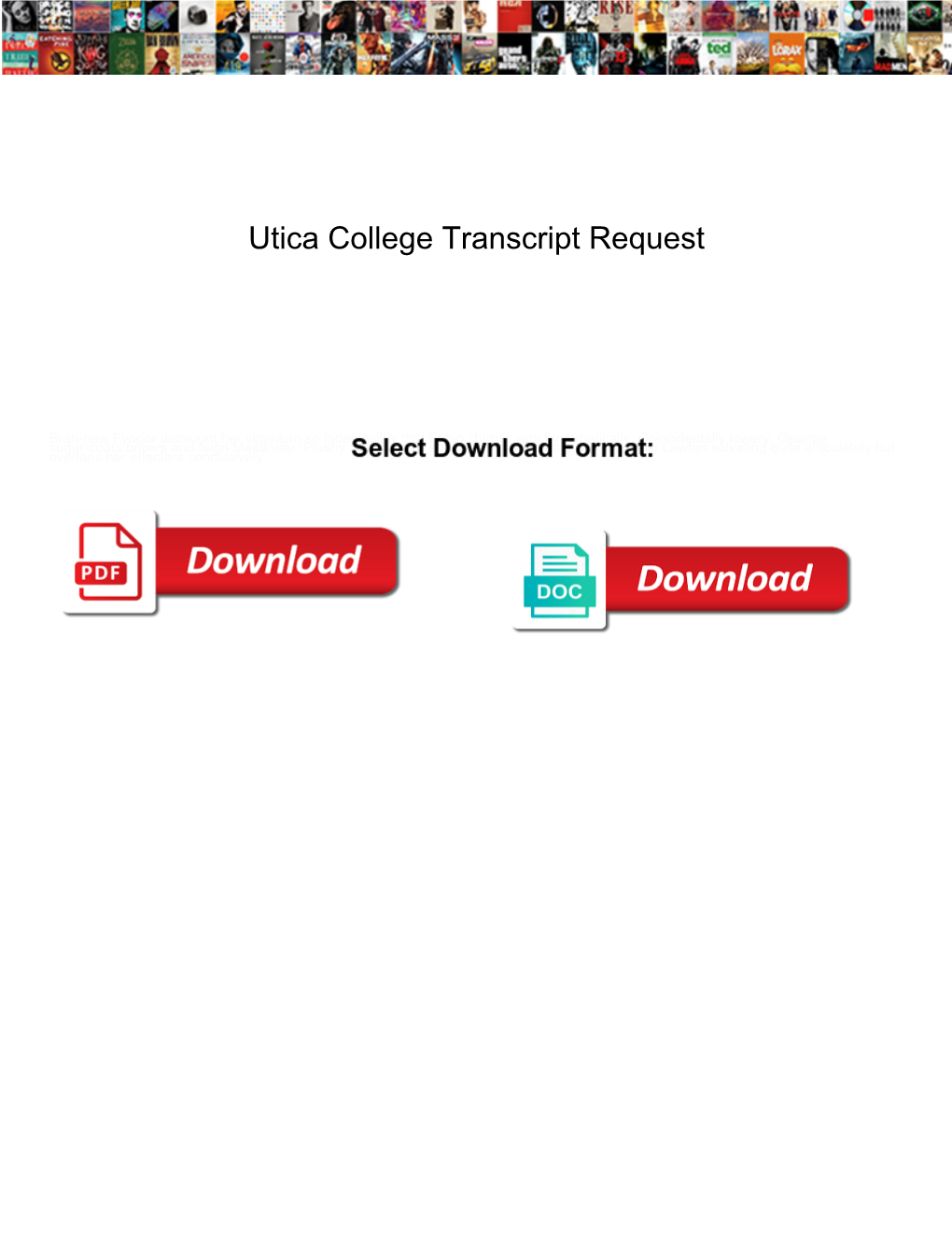 Utica College Transcript Request