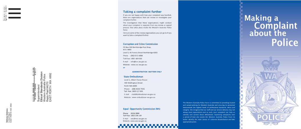 Police Complaints Brochure