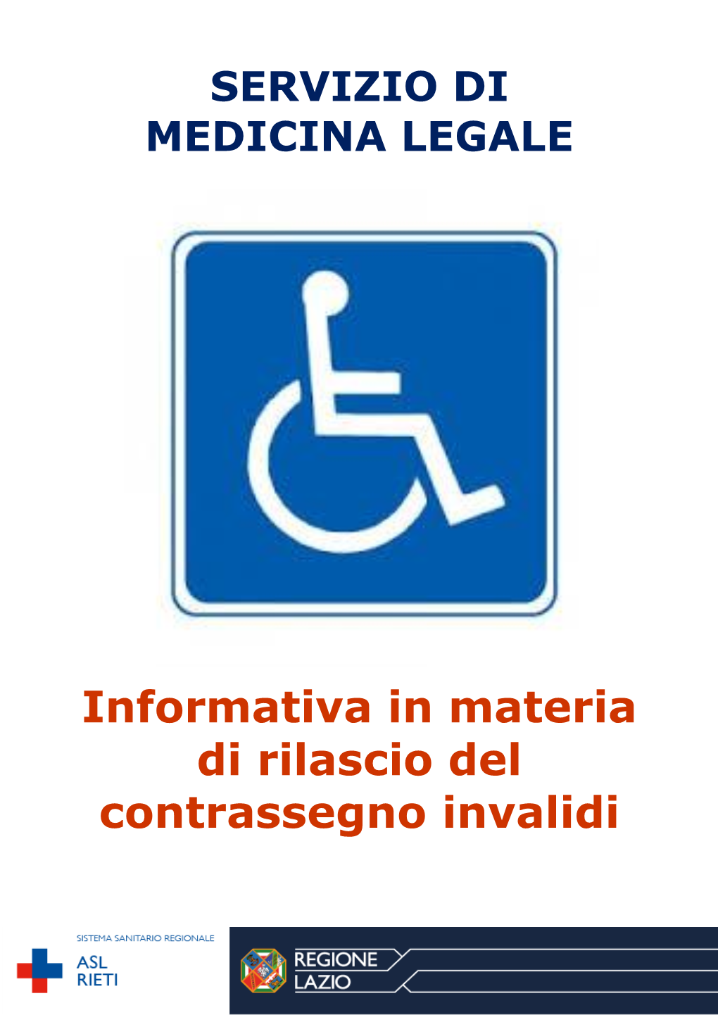 Informativa in Materia Di Rilascio Del Contrassegno Invalidi