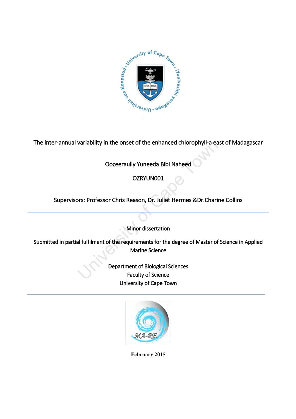 The Inter-Annual Variability in the Onset of Enhanced Chlorophyll-A