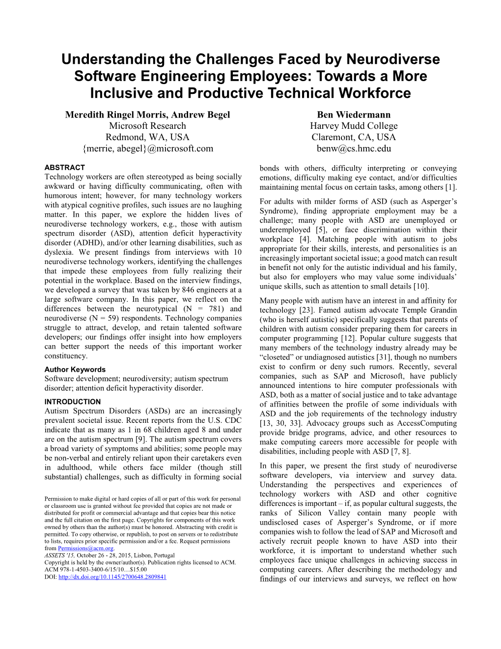 Understanding the Challenges Faced by Neurodiverse Software