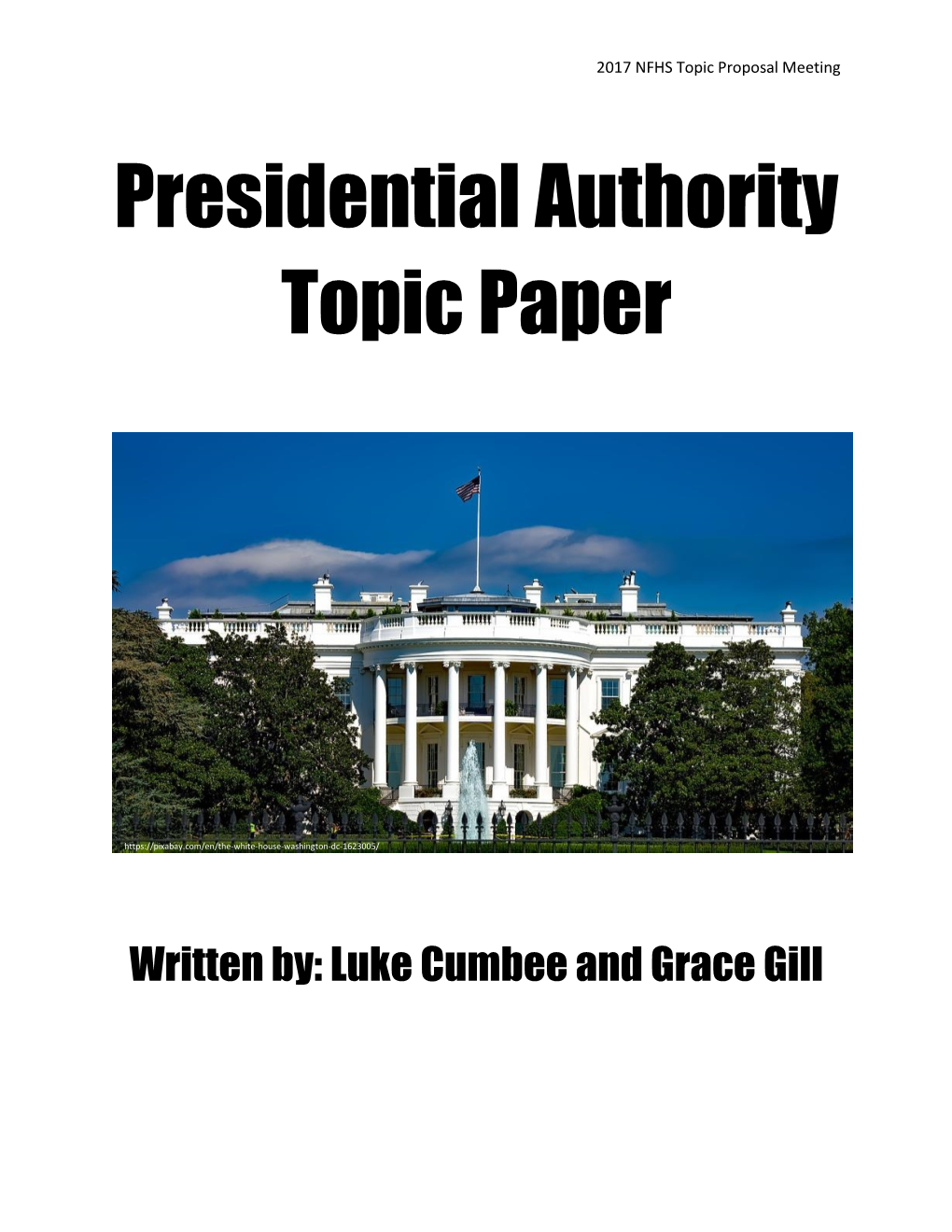 Presidential Authority Topic Paper