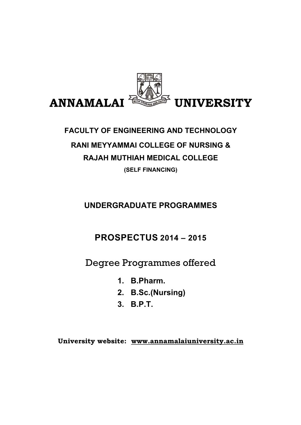 Annamalai University Courses Prospectus.Pdf