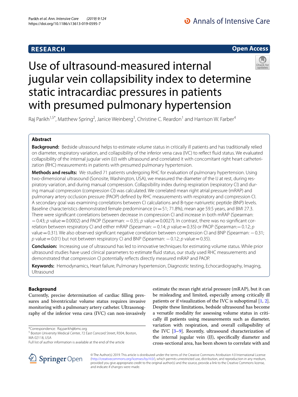 Use of Ultrasound-Measured Internal Jugular Vein Collapsibility Index To