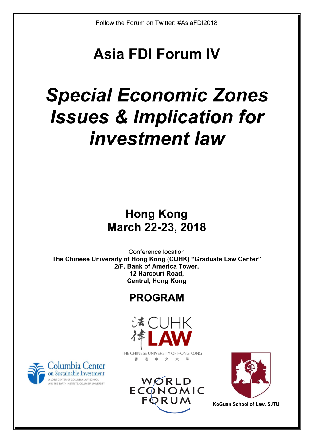 Special Economic Zones Issues & Implication for Investment