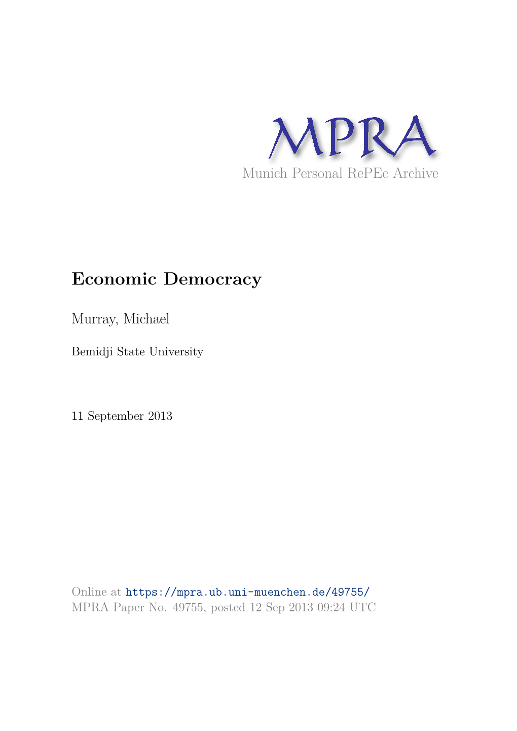 Economic Democracy