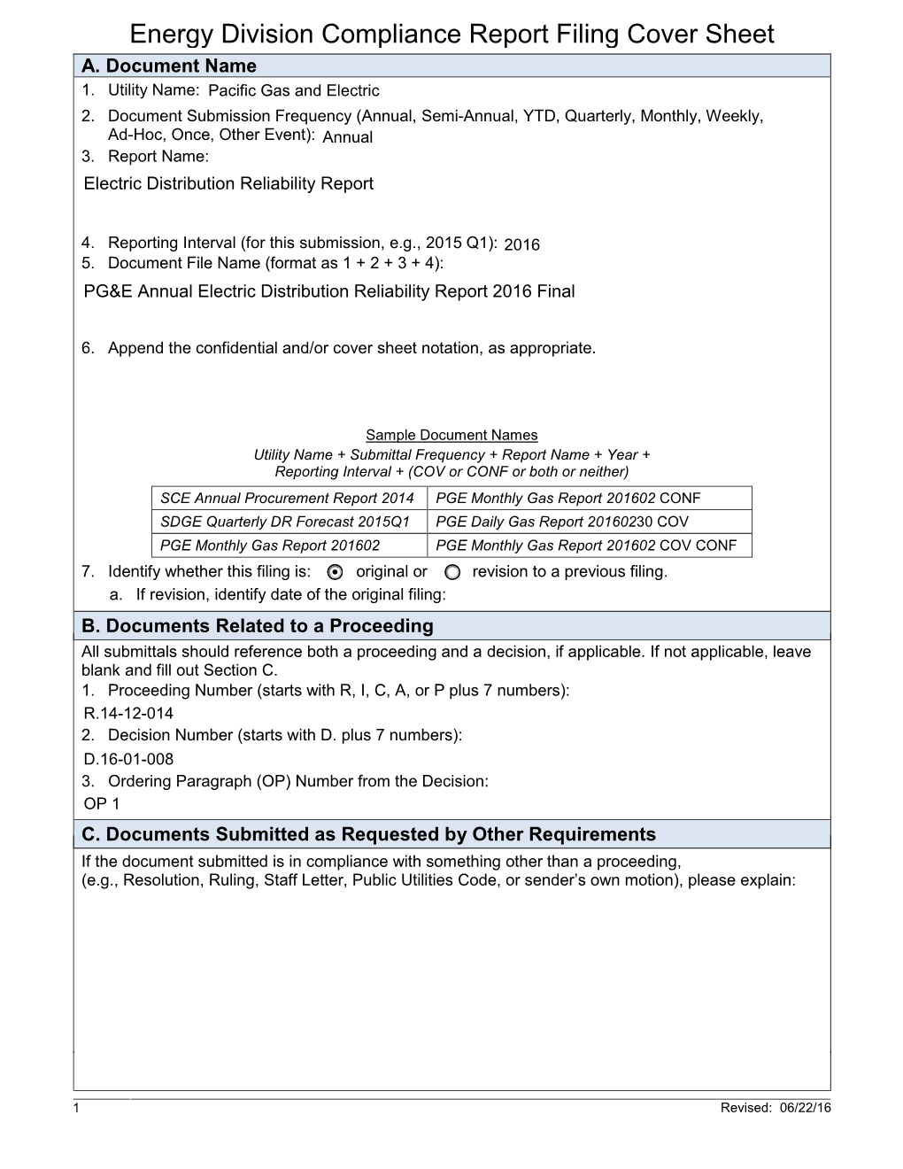 Download the 2016 PG&E Electric Reliability Report