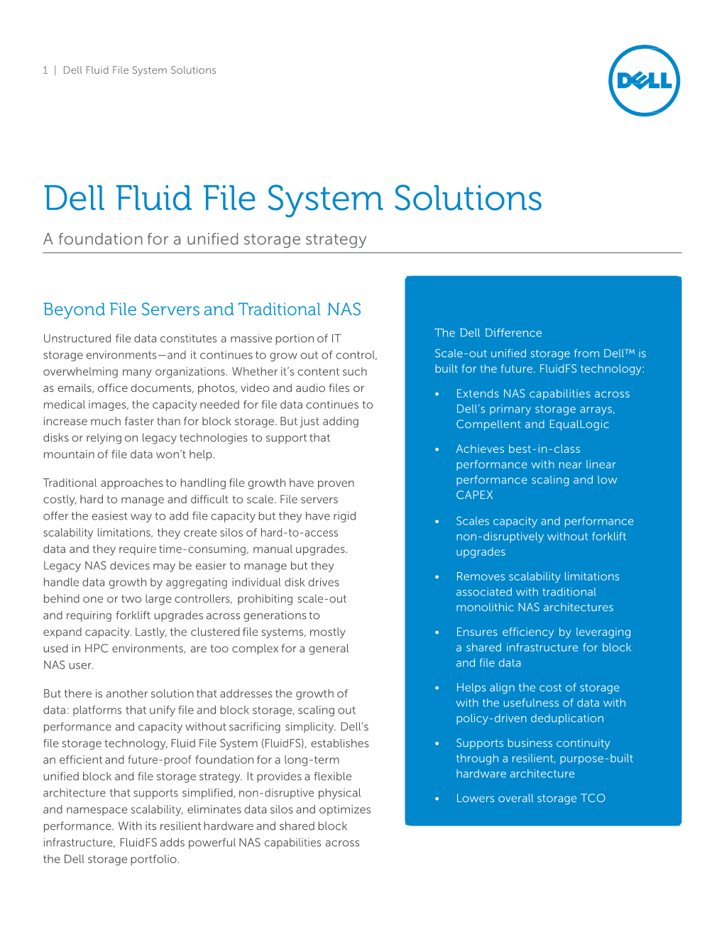 Dell Fluid File System Solutions