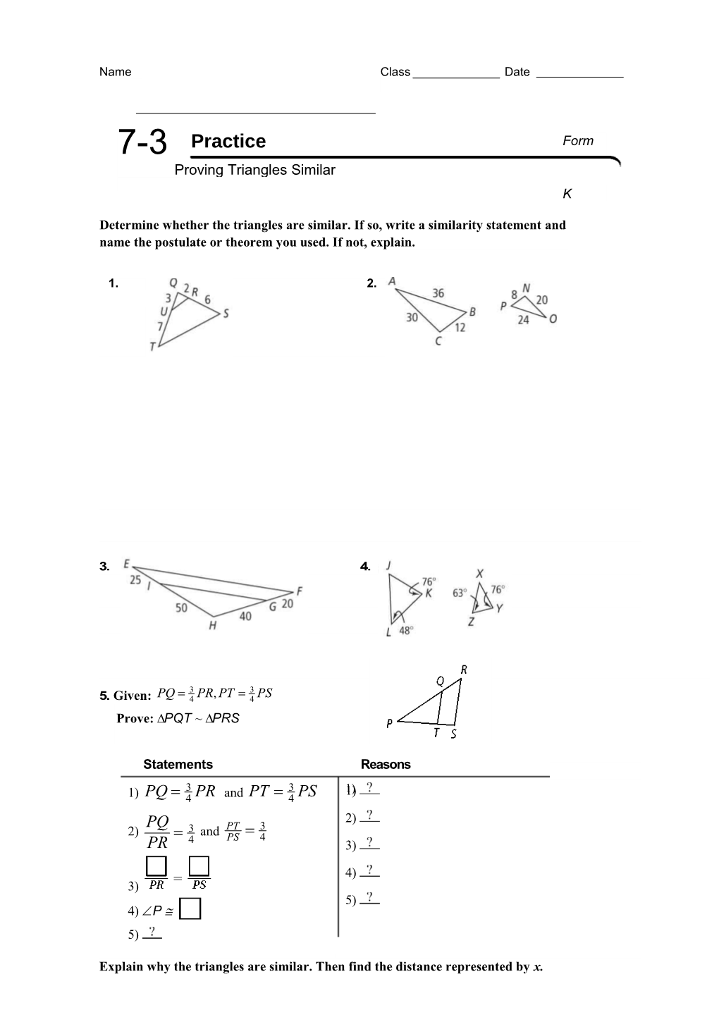 Proving Triangles Similar s1