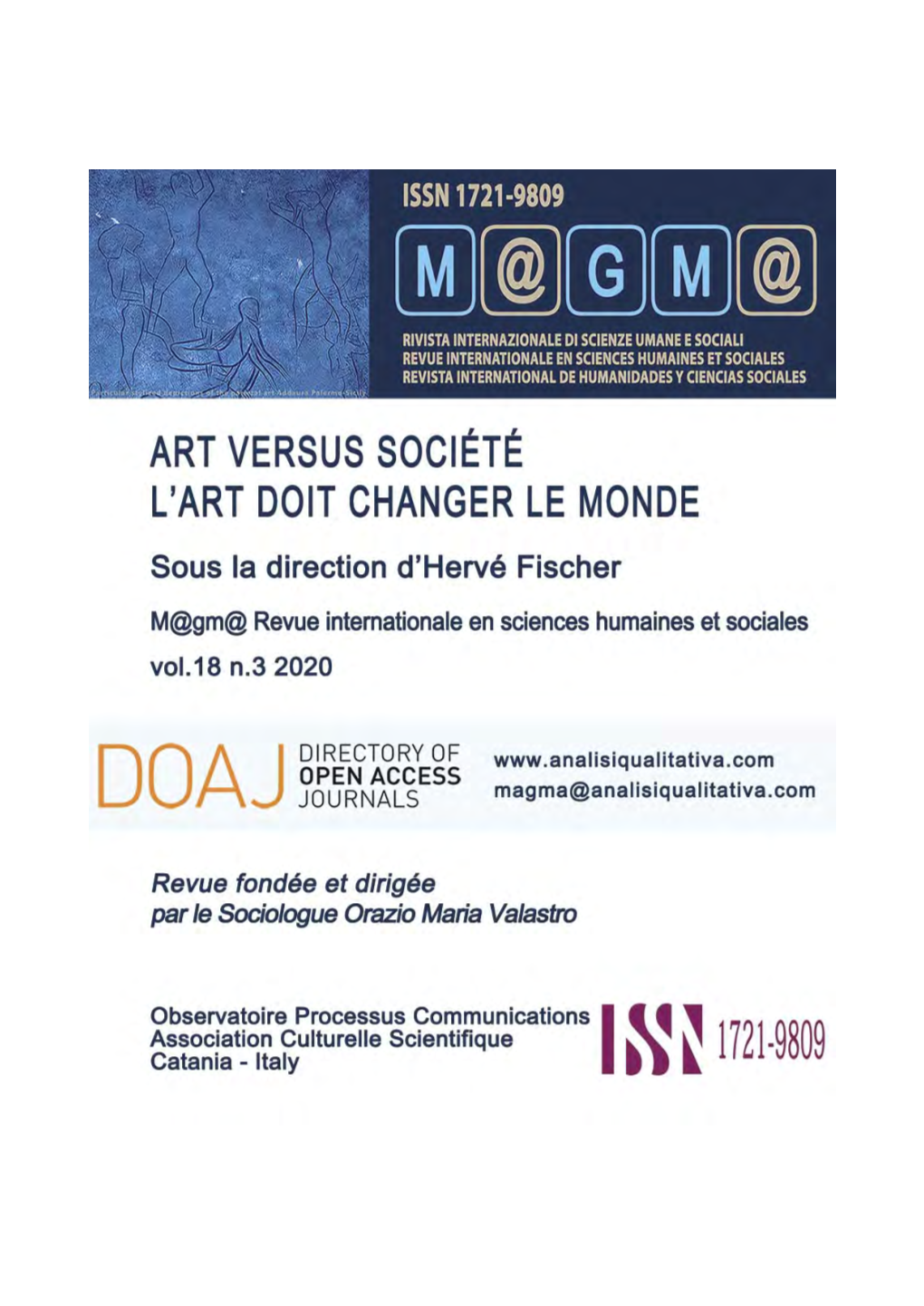 ART Versus SOCIÉTÉ : L'art Doit Changer Le Monde