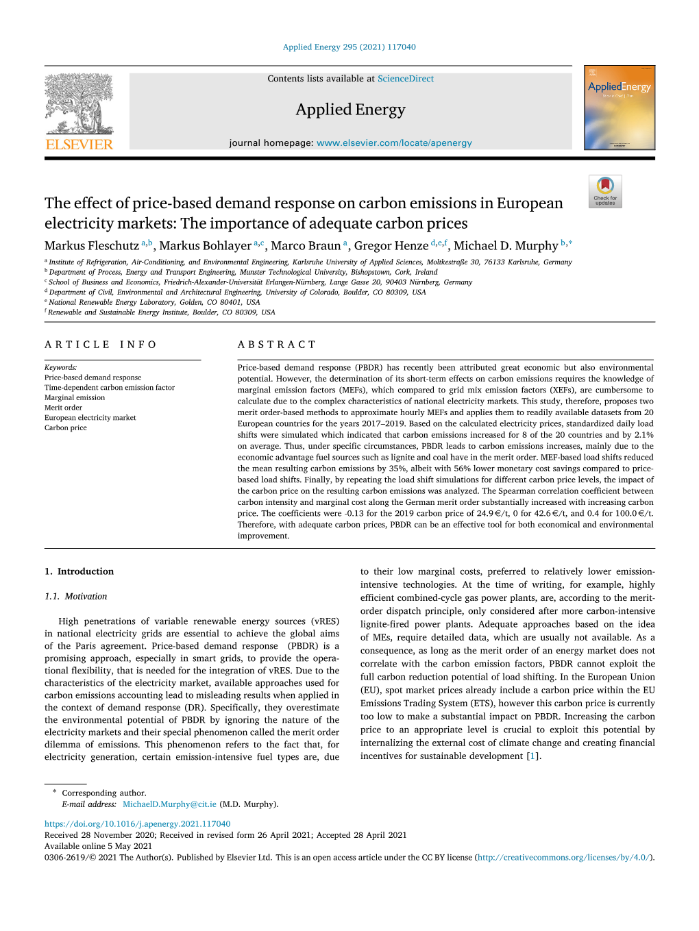 The Effect of Price-Based Demand Response on Carbon