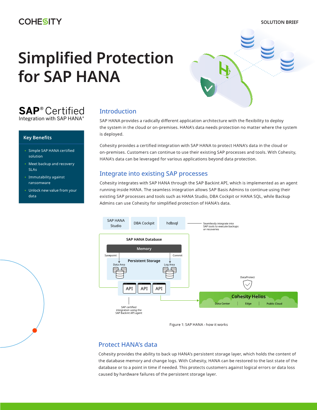 Simplified Protection for SAP HANA