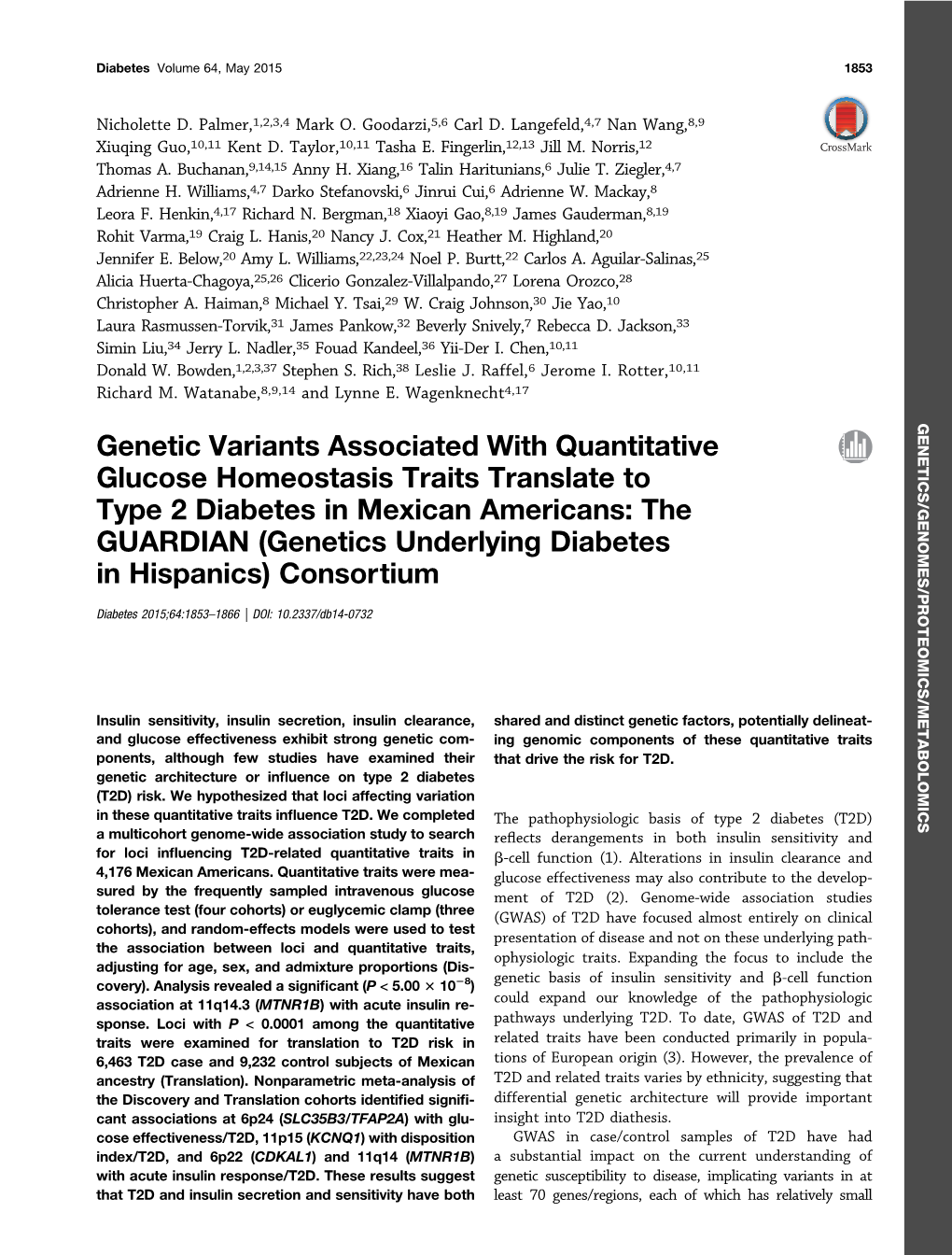 Genetic Variants Associated with Quantitative Glucose Homeostasis