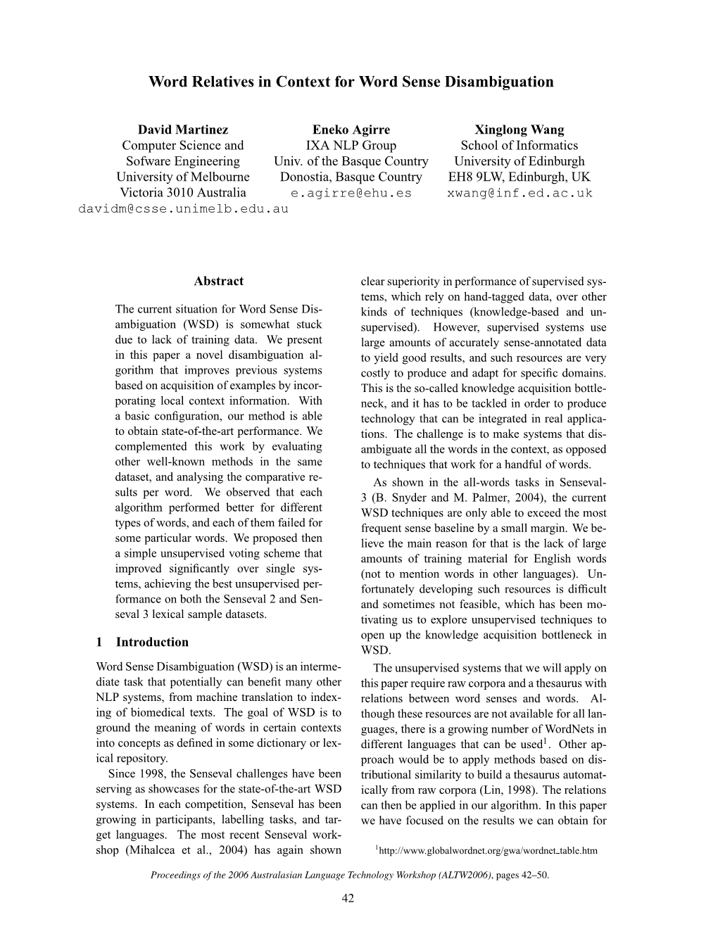 Word Relatives in Context for Word Sense Disambiguation