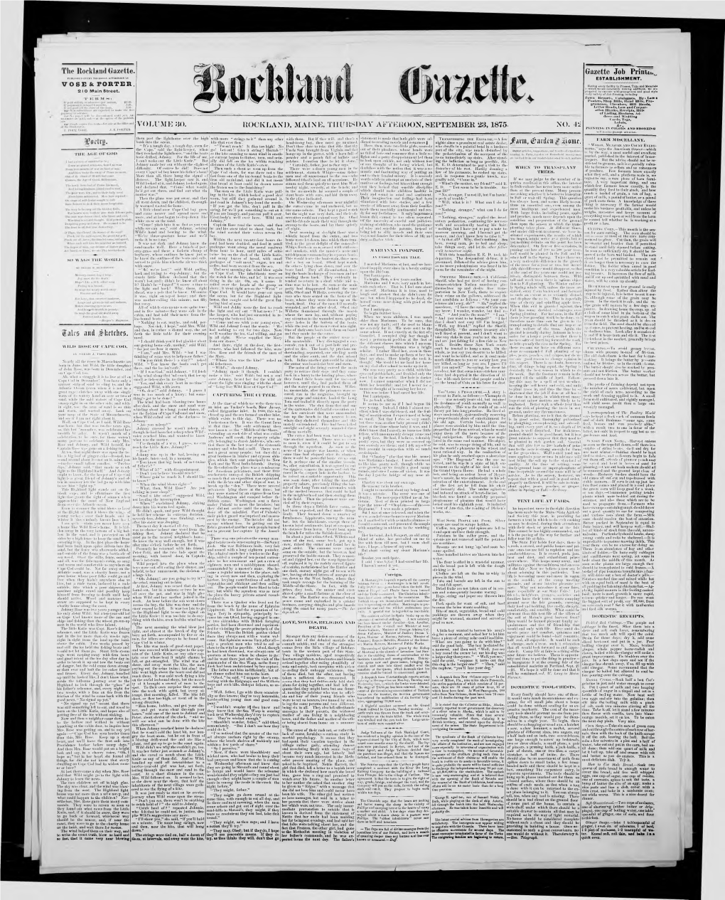 Rockland Gazette : September 23, 1875