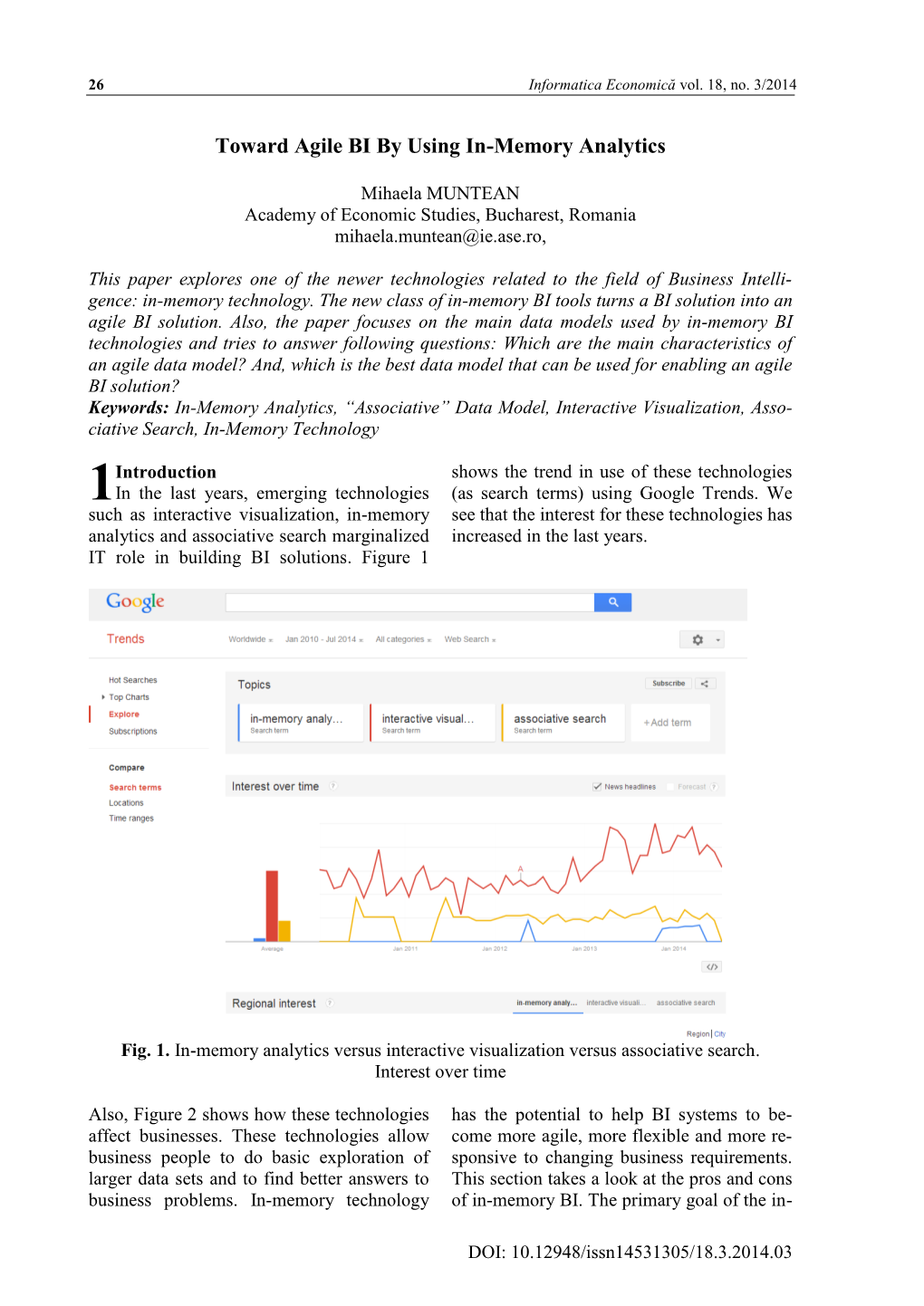 Toward Agile BI by Using In-Memory Analytics