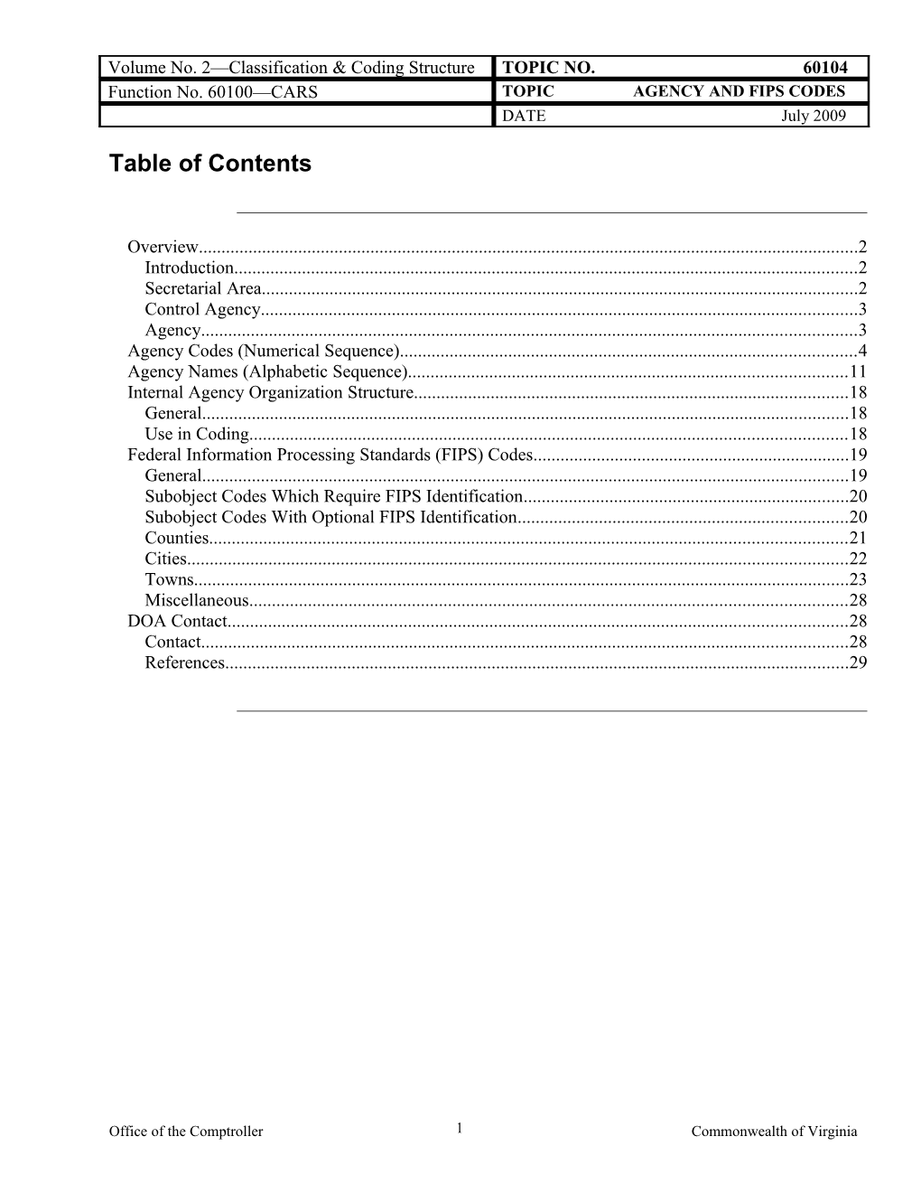 CAPP Manual - 60103 - CARS, Transaction Codes