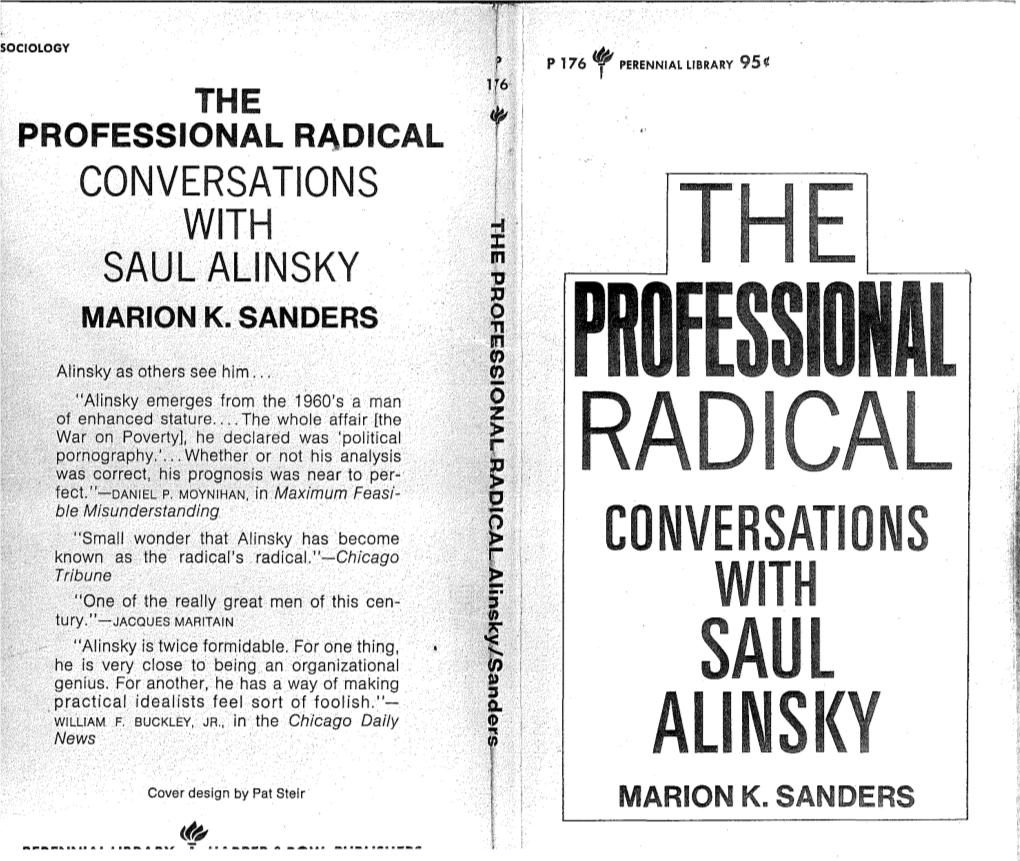 The Professional Radical. Conversations with Saul Alinsky
