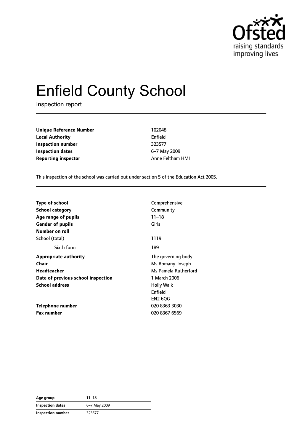 Enfield County School Inspection Report