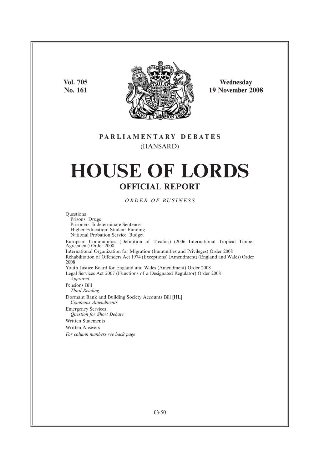 House of Lords Official Report