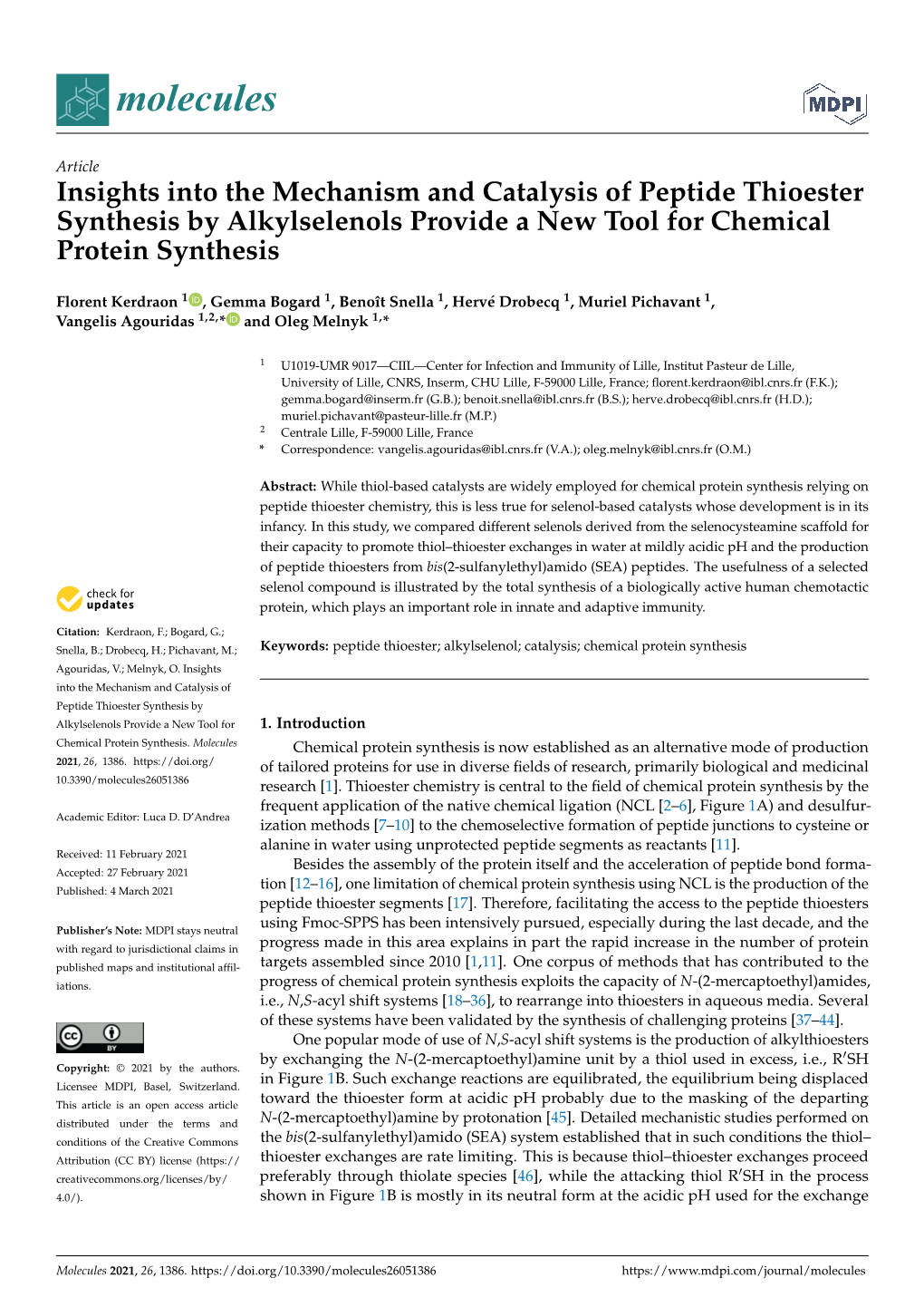 Insights Into the Mechanism and Catalysis of Peptide Thioester Synthesis by Alkylselenols Provide a New Tool for Chemical Protein Synthesis