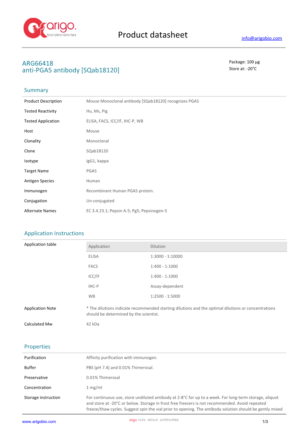 Anti-PGA5 Antibody [Sqab18120] (ARG66418)