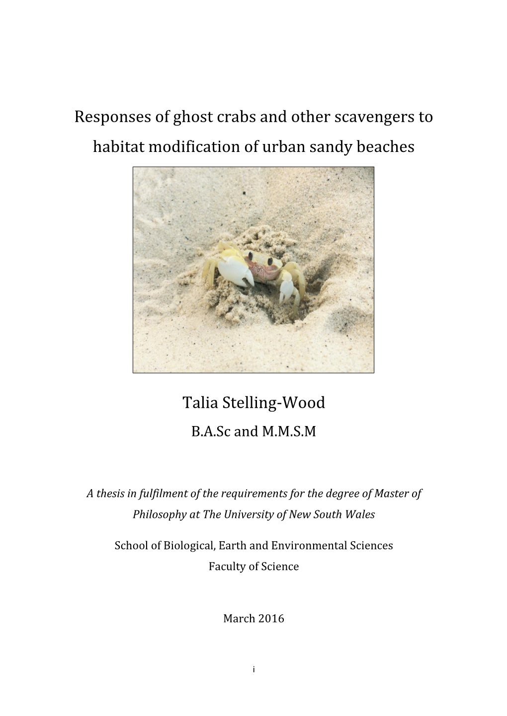 Responses of Ghost Crabs and Other Scavengers to Habitat Modification of Urban Sandy Beaches