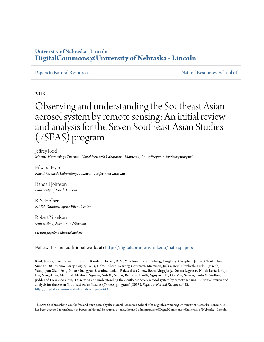 Observing and Understanding the Southeast Asian Aerosol System By