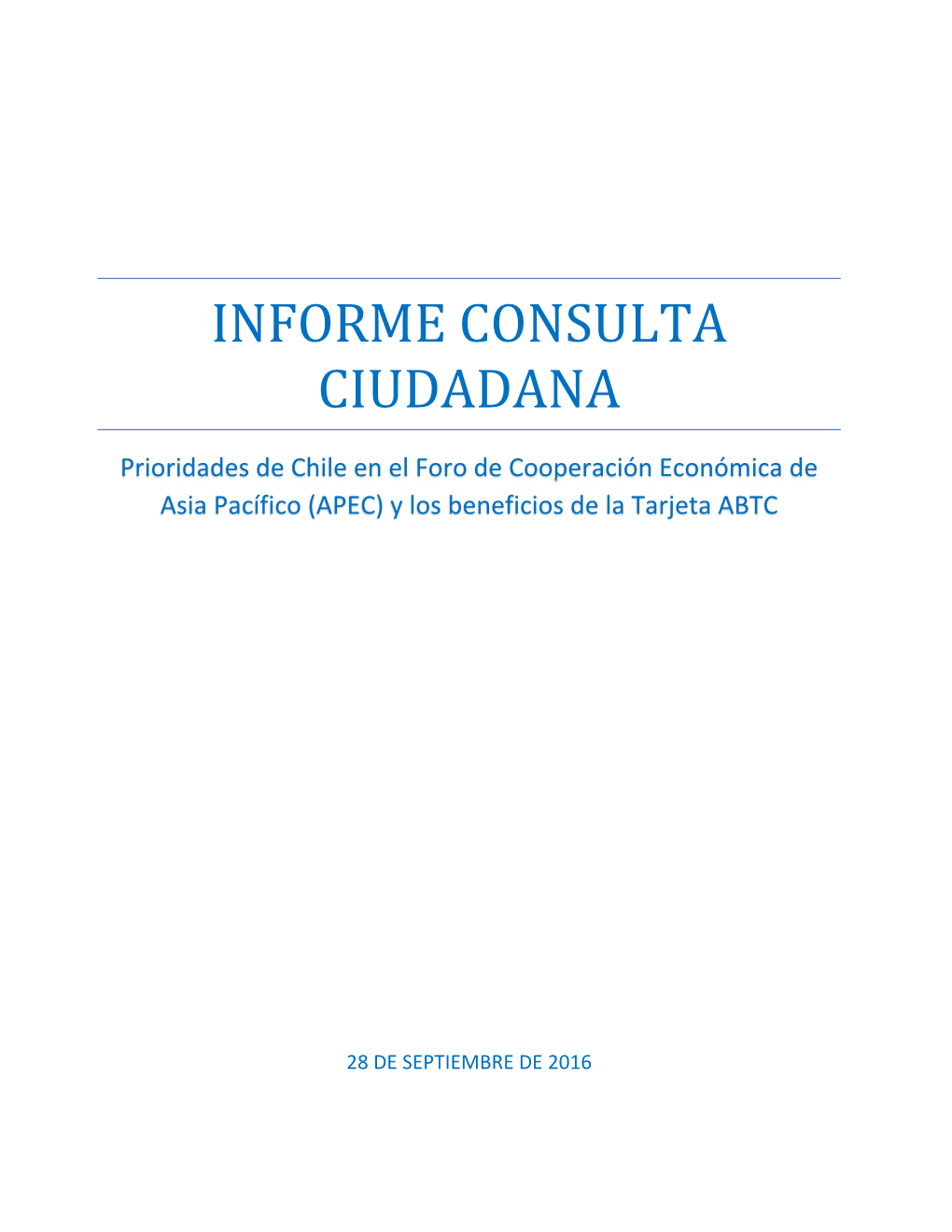 Informe Consulta Ciudadana APEC