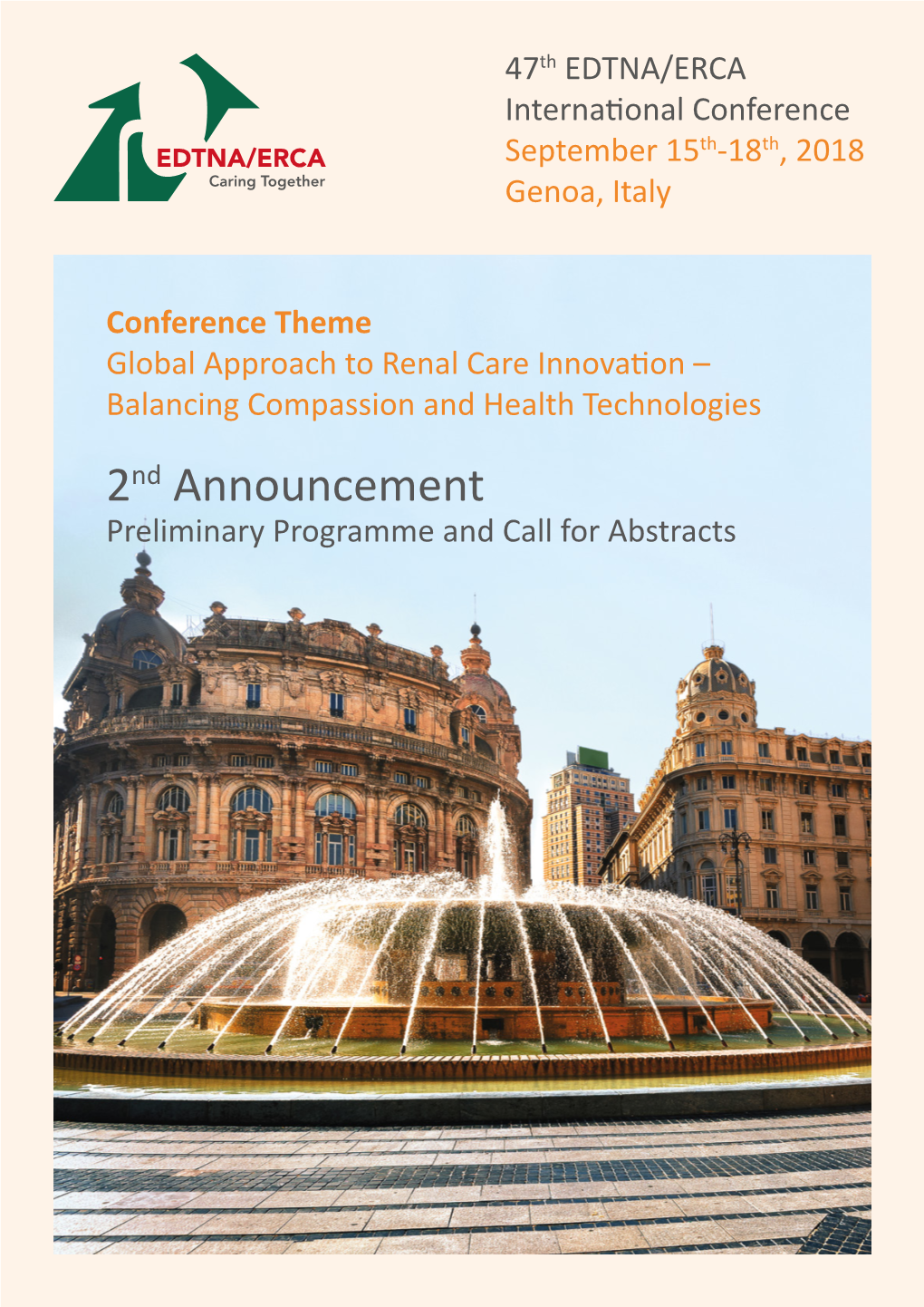 2Nd Announcement Preliminary Programme and Call for Abstracts CONTENT