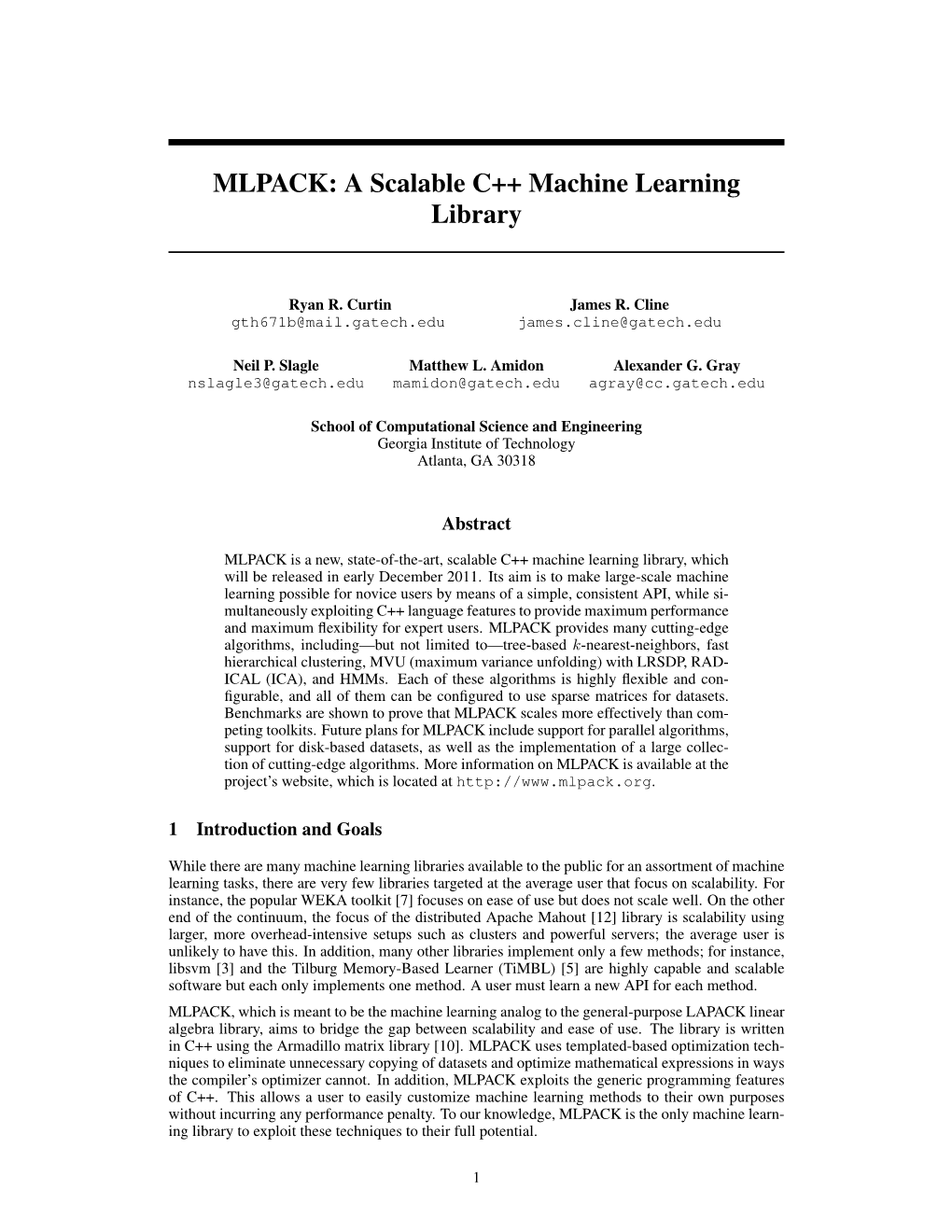 A Scalable C++ Machine Learning Library