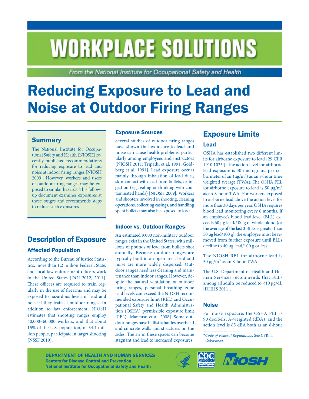 Reducing Exposure to Lead and Noise at Outdoor Firing Ranges