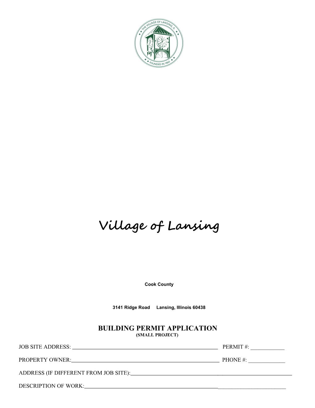 Building Permit Application