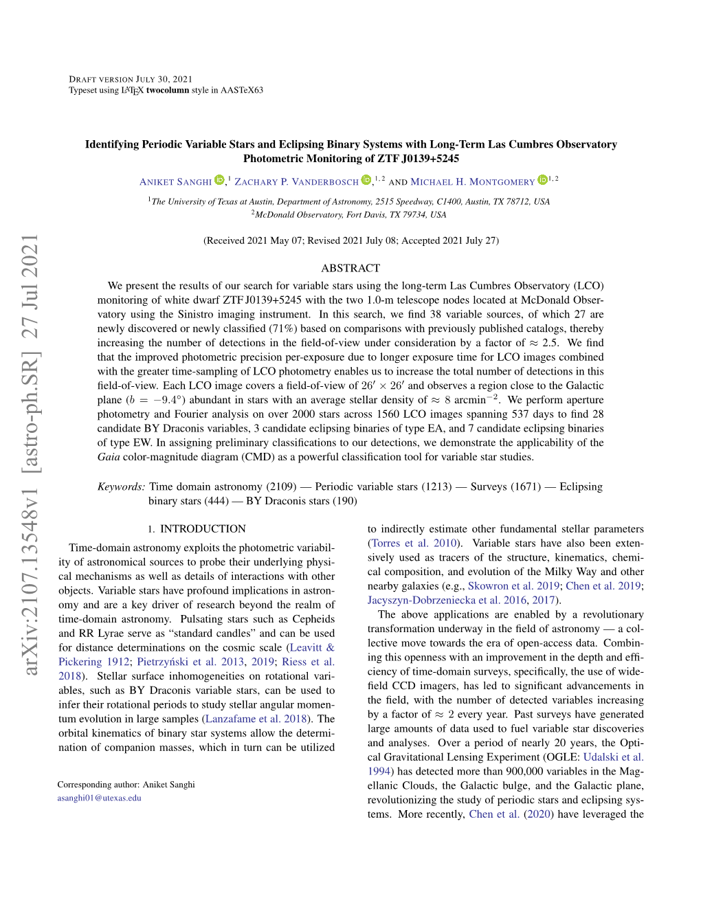 Identifying Periodic Variable Stars and Eclipsing Binary Systems with Long-Term Las Cumbres Observatory Photometric Monitoring of ZTF J0139+5245