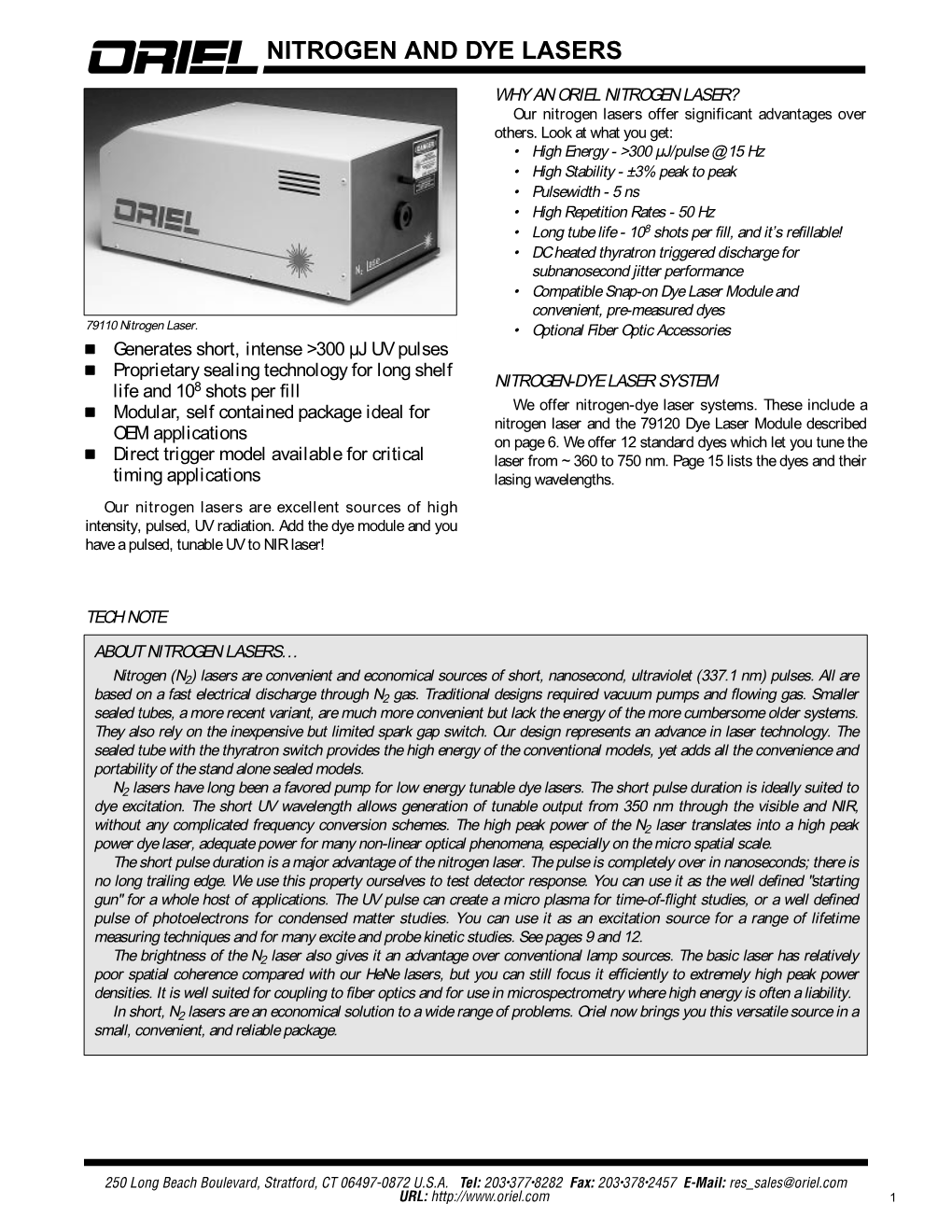 Nitrogen and Dye Lasers